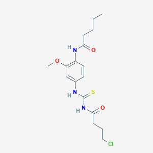 molecular formula C17H24ClN3O3S B283654 N-[4-({[(4-chlorobutanoyl)amino]carbothioyl}amino)-2-methoxyphenyl]pentanamide 