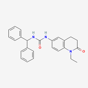 molecular formula C25H25N3O2 B2836544 1-Benzhydryl-3-(1-ethyl-2-oxo-1,2,3,4-tetrahydroquinolin-6-yl)urea CAS No. 1173027-38-7