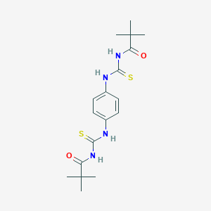 molecular formula C18H26N4O2S2 B283655 N,N'-(benzene-1,4-diyldicarbamothioyl)bis(2,2-dimethylpropanamide) 