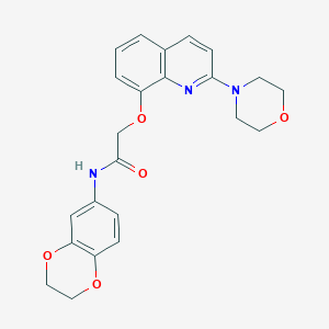 molecular formula C23H23N3O5 B2836550 N-(2,3-dihydrobenzo[b][1,4]dioxin-6-yl)-2-((2-morpholinoquinolin-8-yl)oxy)acetamide CAS No. 941903-27-1