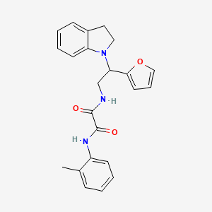 molecular formula C23H23N3O3 B2836556 N1-(2-(furan-2-yl)-2-(indolin-1-yl)ethyl)-N2-(o-tolyl)oxalamide CAS No. 898433-02-8