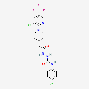 N-(4-chlorophenyl)-2-(2-{1-[3-chloro-5-(trifluoromethyl)-2-pyridinyl]-4-piperidinylidene}acetyl)-1-hydrazinecarboxamide