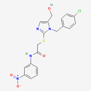 2-((1-(4-chlorobenzyl)-5-(hydroxymethyl)-1H-imidazol-2-yl)thio)-N-(3-nitrophenyl)acetamide