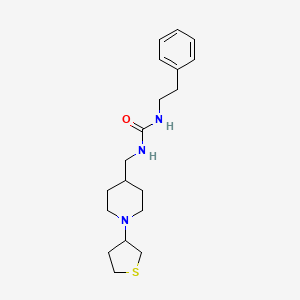 molecular formula C19H29N3OS B2836561 1-(2-phenylethyl)-3-{[1-(thiolan-3-yl)piperidin-4-yl]methyl}urea CAS No. 2034317-61-6