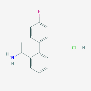 molecular formula C14H15ClFN B2836564 1-[2-(4-氟苯基)苯基]乙胺；盐酸盐 CAS No. 2309468-78-6