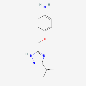 molecular formula C12H16N4O B2836567 4-((5-异丙基-1H-1,2,4-三唑-3-基)甲氧基)苯胺 CAS No. 1275827-70-7