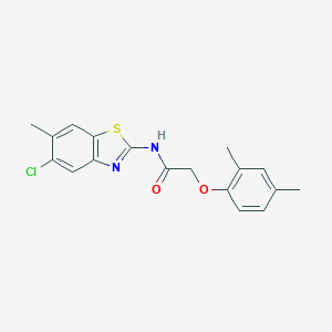 molecular formula C18H17ClN2O2S B283657 N-(5-chloro-6-methyl-1,3-benzothiazol-2-yl)-2-(2,4-dimethylphenoxy)acetamide 
