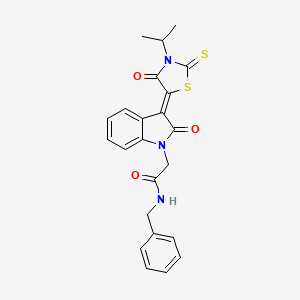 (Z)-N-benzyl-2-(3-(3-isopropyl-4-oxo-2-thioxothiazolidin-5-ylidene)-2-oxoindolin-1-yl)acetamide