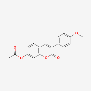 molecular formula C19H16O5 B2836580 3-(4-methoxyphenyl)-4-methyl-2-oxo-2H-chromen-7-yl acetate CAS No. 23226-88-2