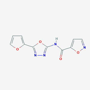 N-(5-(furan-2-yl)-1,3,4-oxadiazol-2-yl)isoxazole-5-carboxamide