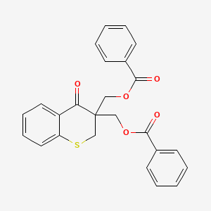 molecular formula C25H20O5S B2836588 {3-[(benzoyloxy)methyl]-4-oxo-3,4-dihydro-2H-thiochromen-3-yl}methyl benzenecarboxylate CAS No. 338755-77-4