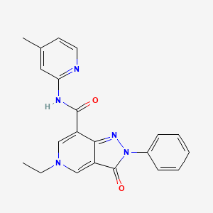 molecular formula C21H19N5O2 B2836589 5-ethyl-N-(4-methylpyridin-2-yl)-3-oxo-2-phenyl-3,5-dihydro-2H-pyrazolo[4,3-c]pyridine-7-carboxamide CAS No. 921881-13-2