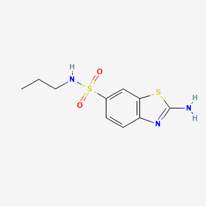 molecular formula C10H13N3O2S2 B2836592 2-amino-N-propyl-1,3-benzothiazole-6-sulfonamide CAS No. 887879-86-9