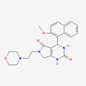 molecular formula C23H26N4O4 B2836595 4-(2-methoxynaphthalen-1-yl)-6-(2-morpholinoethyl)-3,4,6,7-tetrahydro-1H-pyrrolo[3,4-d]pyrimidine-2,5-dione CAS No. 1173078-59-5