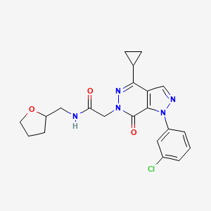 2-(1-(3-chlorophenyl)-4-cyclopropyl-7-oxo-1H-pyrazolo[3,4-d]pyridazin-6(7H)-yl)-N-((tetrahydrofuran-2-yl)methyl)acetamide