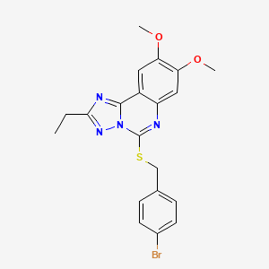 5-{[(4-Bromophenyl)methyl]sulfanyl}-2-ethyl-8,9-dimethoxy-[1,2,4]triazolo[1,5-c]quinazoline