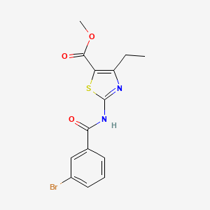 molecular formula C14H13BrN2O3S B2836604 甲基 2-(3-溴苯甲酰胺基)-4-乙基噻唑-5-羧酸酯 CAS No. 781654-36-2