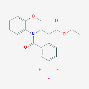 ethyl 2-{4-[3-(trifluoromethyl)benzoyl]-3,4-dihydro-2H-1,4-benzoxazin-3-yl}acetate