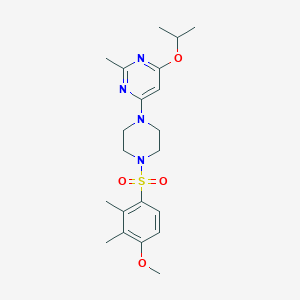 molecular formula C21H30N4O4S B2836610 4-Isopropoxy-6-(4-((4-methoxy-2,3-dimethylphenyl)sulfonyl)piperazin-1-yl)-2-methylpyrimidine CAS No. 946272-16-8