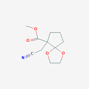 molecular formula C11H15NO4 B2836615 Methyl 9-(cyanomethyl)-1,4-dioxaspiro[4.4]nonane-9-carboxylate CAS No. 2108830-86-8