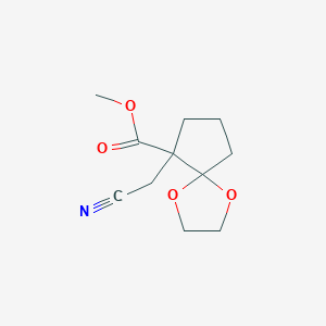 molecular formula C11H15NO4 B2836615 Methyl 6-(cyanomethyl)-1,4-dioxaspiro[4.4]nonane-6-carboxylate CAS No. 2108830-86-8