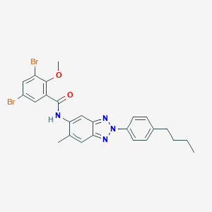 molecular formula C25H24Br2N4O2 B283662 3,5-dibromo-N-[2-(4-butylphenyl)-6-methyl-2H-benzotriazol-5-yl]-2-methoxybenzamide 