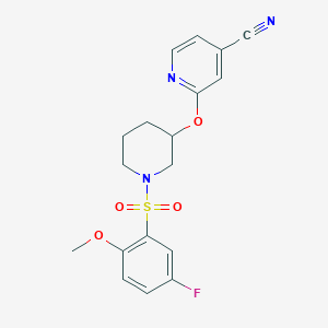 2-((1-((5-Fluoro-2-methoxyphenyl)sulfonyl)piperidin-3-yl)oxy)isonicotinonitrile