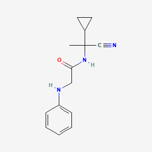 molecular formula C14H17N3O B2836632 N-(1-cyano-1-cyclopropylethyl)-2-(phenylamino)acetamide CAS No. 1208964-28-6