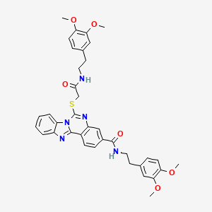 N-(3,4-dimethoxyphenethyl)-6-((2-((3,4-dimethoxyphenethyl)amino)-2-oxoethyl)thio)benzo[4,5]imidazo[1,2-c]quinazoline-3-carboxamide