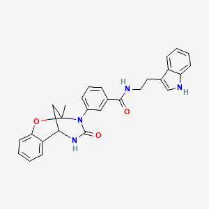 molecular formula C28H26N4O3 B2836654 N-[2-(1H-indol-3-yl)ethyl]-3-{9-methyl-11-oxo-8-oxa-10,12-diazatricyclo[7.3.1.0^{2,7}]trideca-2,4,6-trien-10-yl}benzamide CAS No. 901264-52-6