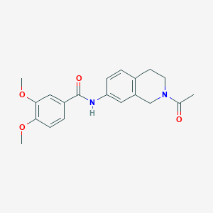 molecular formula C20H22N2O4 B2836664 N-(2-acetyl-1,2,3,4-tetrahydroisoquinolin-7-yl)-3,4-dimethoxybenzamide CAS No. 955758-14-2