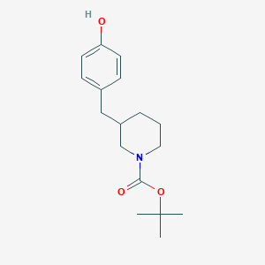 molecular formula C17H25NO3 B2836665 Tert-butyl 3-[(4-hydroxyphenyl)methyl]piperidine-1-carboxylate CAS No. 1780865-15-7