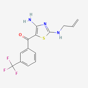 molecular formula C14H12F3N3OS B2836668 [2-(Allylamino)-4-amino-1,3-thiazol-5-yl][3-(trifluoromethyl)phenyl]methanone CAS No. 339020-05-2