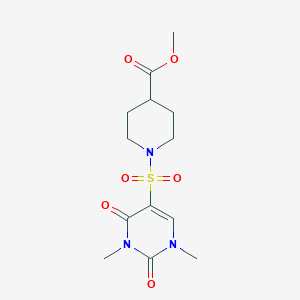 molecular formula C13H19N3O6S B2836671 Methyl 1-(1,3-dimethyl-2,4-dioxopyrimidin-5-yl)sulfonylpiperidine-4-carboxylate CAS No. 874806-47-0