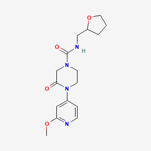 4-(2-Methoxypyridin-4-yl)-3-oxo-N-(oxolan-2-ylmethyl)piperazine-1-carboxamide