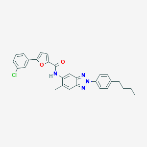 N-[2-(4-butylphenyl)-6-methyl-2H-benzotriazol-5-yl]-5-(3-chlorophenyl)furan-2-carboxamide