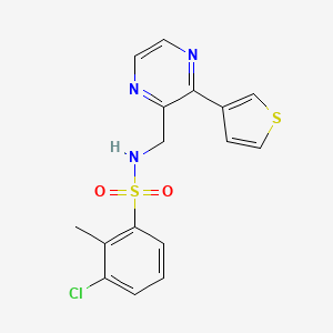 3-chloro-2-methyl-N-((3-(thiophen-3-yl)pyrazin-2-yl)methyl)benzenesulfonamide