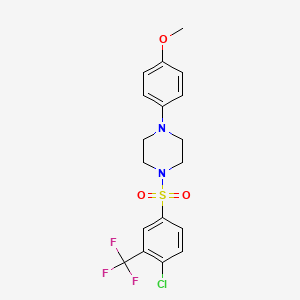 molecular formula C18H18ClF3N2O3S B2836685 1-{[4-Chloro-3-(trifluoromethyl)phenyl]sulfonyl}-4-(4-methoxyphenyl)piperazine CAS No. 612043-52-4