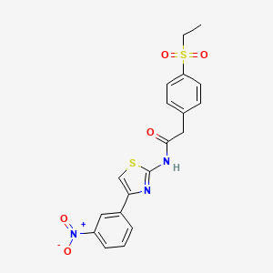 molecular formula C19H17N3O5S2 B2836700 2-(4-(ethylsulfonyl)phenyl)-N-(4-(3-nitrophenyl)thiazol-2-yl)acetamide CAS No. 941884-31-7