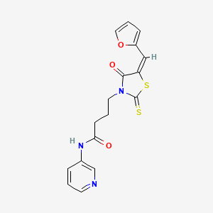 (E)-4-(5-(furan-2-ylmethylene)-4-oxo-2-thioxothiazolidin-3-yl)-N-(pyridin-3-yl)butanamide