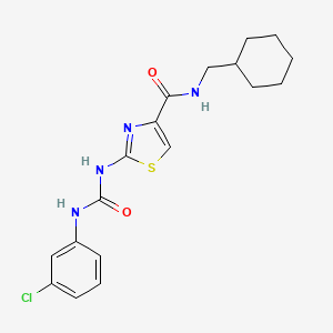 molecular formula C18H21ClN4O2S B2836705 2-(3-(3-chlorophenyl)ureido)-N-(cyclohexylmethyl)thiazole-4-carboxamide CAS No. 955690-94-5