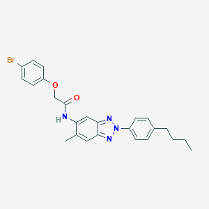 molecular formula C25H25BrN4O2 B283671 2-(4-bromophenoxy)-N-[2-(4-butylphenyl)-6-methyl-2H-benzotriazol-5-yl]acetamide 