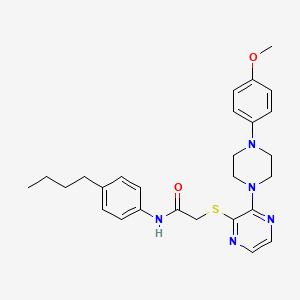 molecular formula C27H33N5O2S B2836714 N-[5-({[(4-bromophenyl)amino]carbonyl}amino)-1,3-benzothiazol-2-yl]cyclohexanecarboxamide CAS No. 1216799-21-1