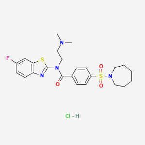 4-(azepan-1-ylsulfonyl)-N-(2-(dimethylamino)ethyl)-N-(6-fluorobenzo[d]thiazol-2-yl)benzamide hydrochloride