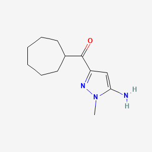 molecular formula C12H19N3O B2836726 (5-amino-1-methyl-1H-pyrazol-3-yl)(cycloheptyl)methanone CAS No. 1856046-30-4