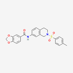 molecular formula C24H22N2O5S B2836729 N-(2-tosyl-1,2,3,4-tetrahydroisoquinolin-7-yl)benzo[d][1,3]dioxole-5-carboxamide CAS No. 954708-75-9