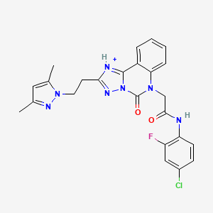 N-(4-chloro-2-fluorophenyl)-2-{2-[2-(3,5-dimethyl-1H-pyrazol-1-yl)ethyl]-5-oxo-5H,6H-[1,2,4]triazolo[1,5-c]quinazolin-6-yl}acetamide