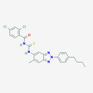 N-{[2-(4-butylphenyl)-6-methyl-2H-benzotriazol-5-yl]carbamothioyl}-2,4-dichlorobenzamide