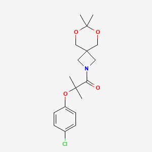 2-(4-Chlorophenoxy)-1-(7,7-dimethyl-6,8-dioxa-2-azaspiro[3.5]nonan-2-yl)-2-methylpropan-1-one