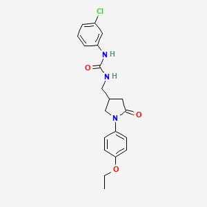 1-(3-Chlorophenyl)-3-((1-(4-ethoxyphenyl)-5-oxopyrrolidin-3-yl)methyl)urea